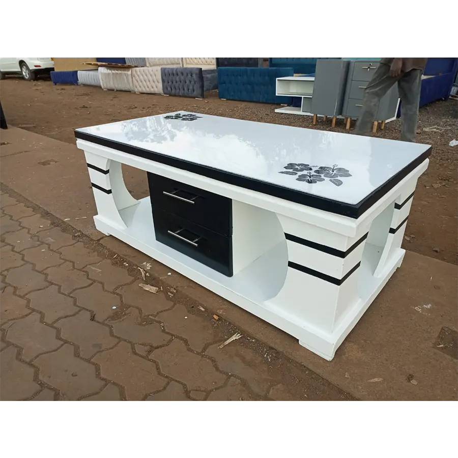 white-coffee-table-with-black-stripes