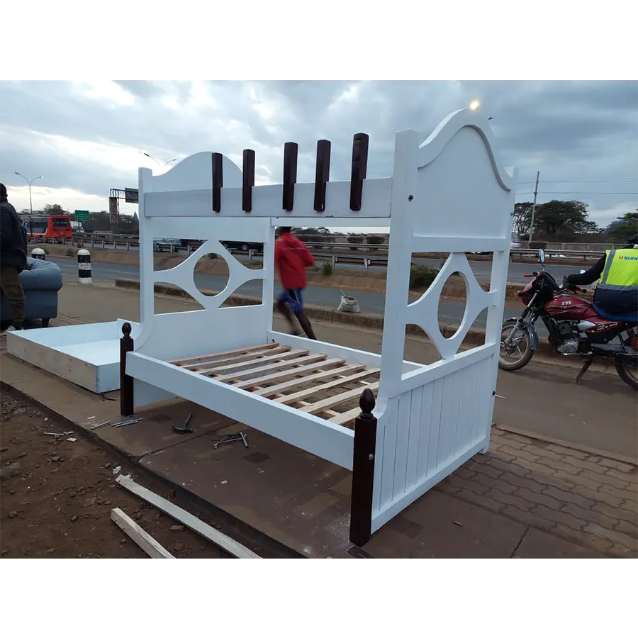 white-wooden-double-decker-bed